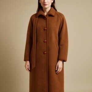 Elegant Tan Wool Trench Coat